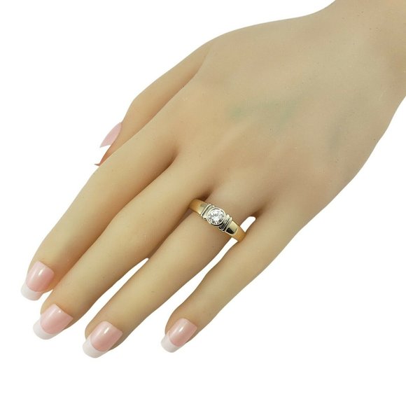 Vintage 14 Karat Yellow Gold Diamond Engagement Ring Size 9 #9880 - Picture 6 of 7